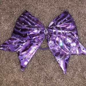 Purple animal print bow